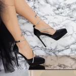 Női sarkú cipő és platform 2DC1 Fekete Mei