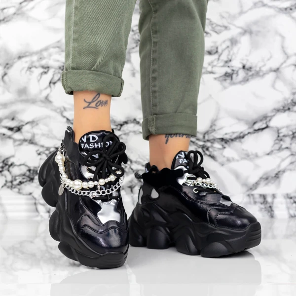 Női sportcipő platformmal 998 Fekete » MeiMall.hu