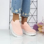 Női sportcipő platformmal 2W1 Rózsaszín Mei