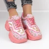 Női sportcipő platformmal 667 Rózsaszín Mei