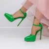 Női sarkú cipő és platform 3XKK9 Zöld Mei