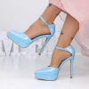 Női sarkú cipő és platform 3XKK9 Kék Mei