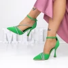 Stiletto cipő 3XKK22 Zöld Mei