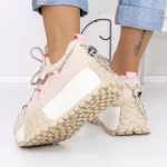Női sportcipő platformmal 3SZ13 Rózsaszín | Mei