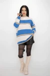 Női pulóver OP4 Fehér-Kék | Kikiriki