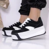 Női sportcipő platformmal 3XJ113 Fekete-Fehér | Mei