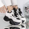 Női sportcipő platformmal 3SJN26 Fekete-Fehér | Mei