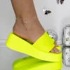 Női platform papucs 3WL272 Fluoreszkáló sárga | Mei