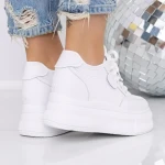 Pantofi Sport Dama cu Platforma 3AL39 WHITE | MEI