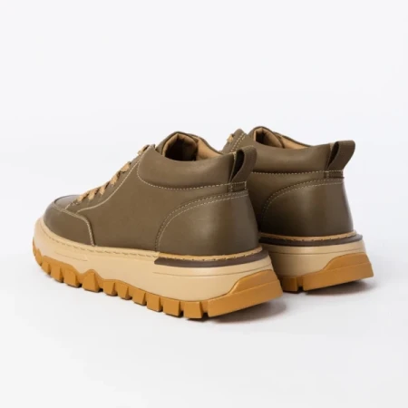 Ghete barbati din piele naturala 88808B KHAKI | ADVANCER