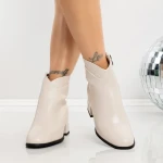 Botine cu Toc Gros 3AL82 BEIGE | MEI