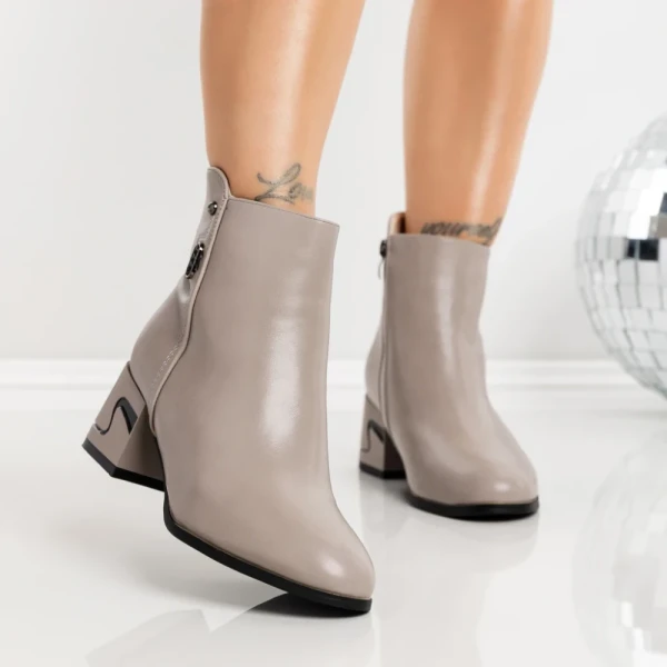 Botine cu Toc Gros 3AL83 GREY | MEI