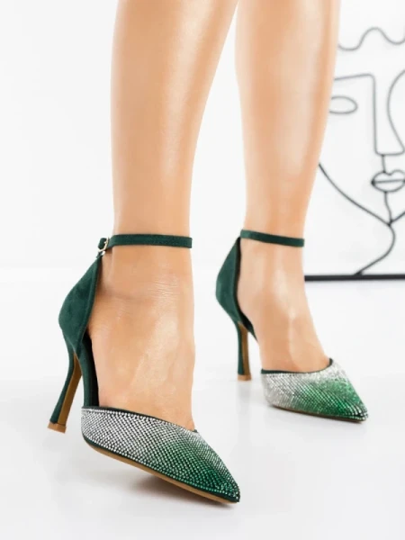 Pantofi Stiletto G1715 GREEN | GALLEVANI