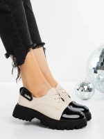 Pantofi Casual Dama 5LN9 BLACK-BEIGE | MEI