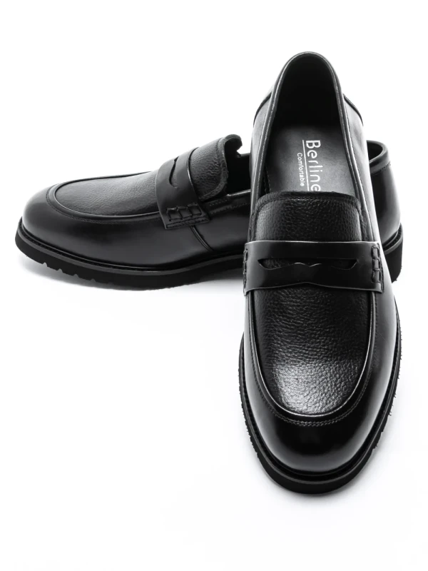 Mocasini Barbati din piele naturala F12042-1 BLACK | BERLINER