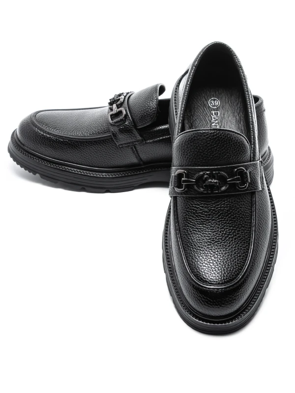 Férfi természetes bőr mokaszinok 5NXE3 Fekete | Pantoful » MeiMall.hu