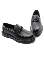 Férfi természetes bőr mokaszinok 5NXE3 Fekete | Pantoful » MeiMall.hu