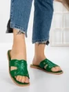 Papuci Dama cu Talpa Joasa 3AW307 GREEN | MEI