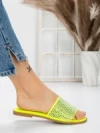 Papuci Dama cu Talpa Joasa 3AQ18 VERDE FLUORESCENT | MEI