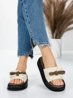 Papuci Dama cu Talpa Joasa 3AW310 BEIGE | MEI
