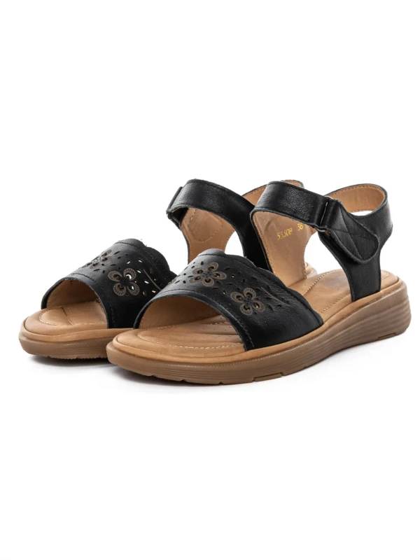 Sandale Dama din piele naturala 53308 BLACK | BERLINER