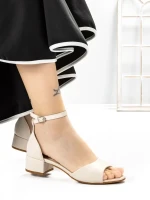 Sandale Dama cu Toc Gros 3HXS65 BEIGE | MEI
