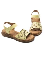 Sandale Dama din piele naturala 33177 YELLOW | FORMAZIONE