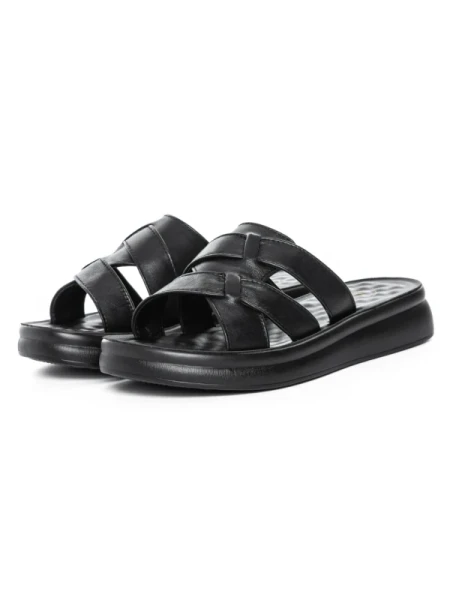 Papuci Dama din piele naturala 28-29 BLACK | FORMAZIONE