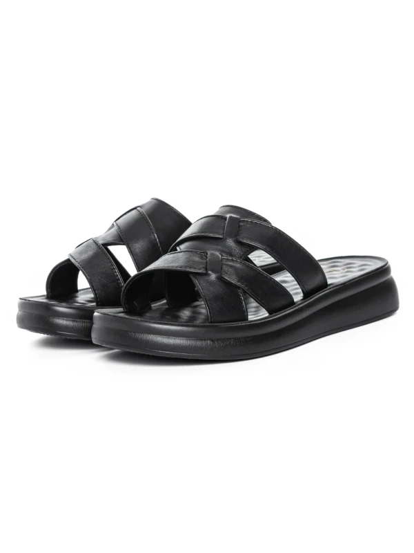 Papuci Dama din piele naturala 28-29 BLACK | FORMAZIONE