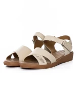 Sandale Dama din piele naturala 52033 CREAM | FORMAZIONE