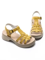 Sandale Dama din piele naturala 246609T YELLOW | FORMAZIONE