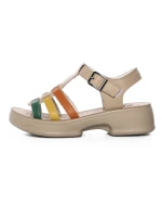 Sandale Dama din piele naturala 246609T APRICOT-GREEN | FORMAZIONE