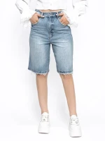 Blugi Scurti Dama H3395-1 ALBASTRU | KIKIRIKI