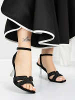 Sandale Dama cu Toc Subtire 5XKK21 BLACK | MEI