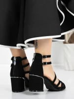 Sandale Dama cu Toc Gros 5XKK26 BLACK | MEI