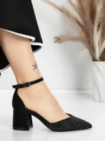 Pantofi cu Toc Gros 5XKK36 BLACK | MEI