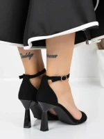 Sandale Dama cu Toc Subtire 5XKK13 BLACK | MEI