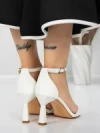 Sandale Dama cu Toc Subtire 5XKK13 WHITE | MEI
