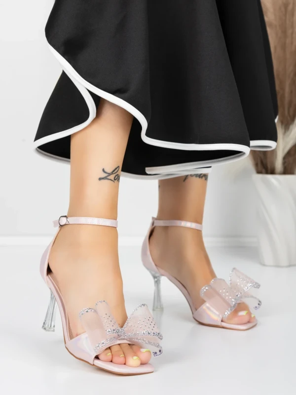 Sandale Dama cu Toc Subtire 5XKK22 CHAMPAGNE | MEI