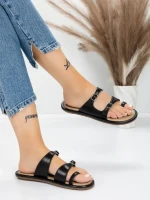 Papuci Dama cu Talpa Joasa J588-5 BLACK | MEI