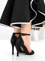 Sandale Dama cu Toc Subtire 5XKK12 BLACK | MEI
