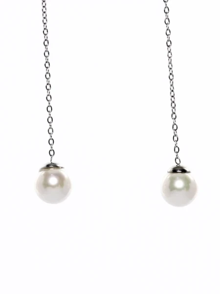 Cercei CRC012 ARGINTIU-ALB | MEI