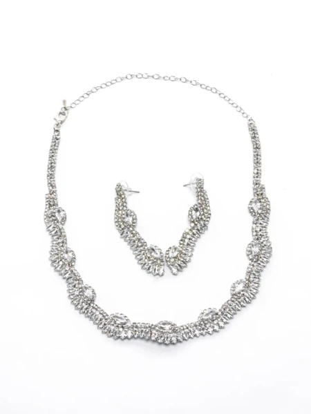 Set Colier + Cercei CLR005 ARGINTIU | MEI