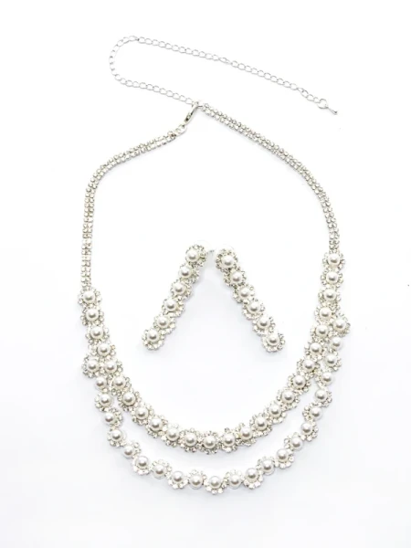 Set Colier + Cercei CLR007 ARGINTIU | MEI