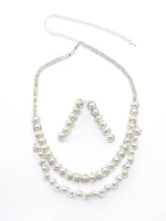 Set Colier + Cercei CLR007 ARGINTIU | MEI