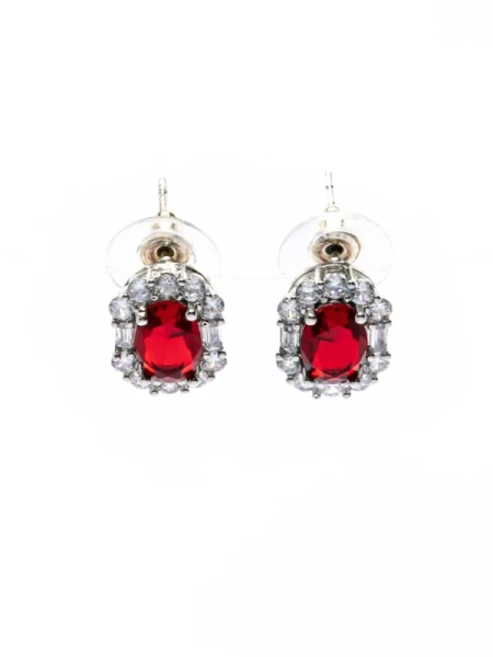 Set Colier + Cercei T1021300 ARGINTIU-ROSU | MEI