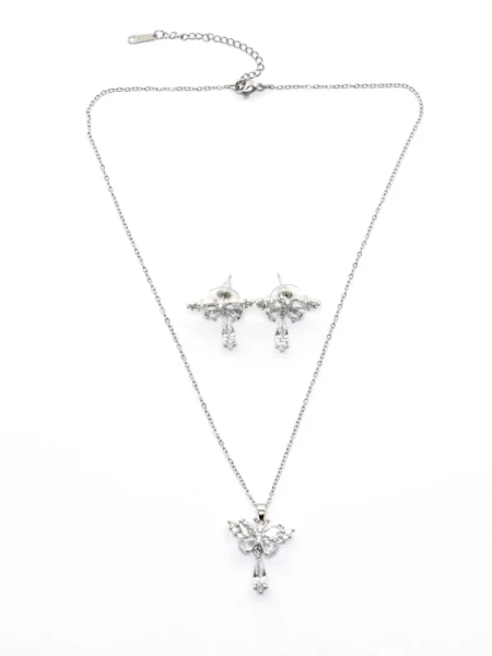 Set Colier + Cercei CLR002 ARGINTIU | MEI