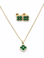 Set Colier + Cercei CLR003 AURIU-VERDE | MEI