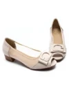 Pantofi cu Toc gros 9627 Crem Formazione