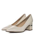 Pantofi cu Toc gros K5720-3748A Crem Jose Simon